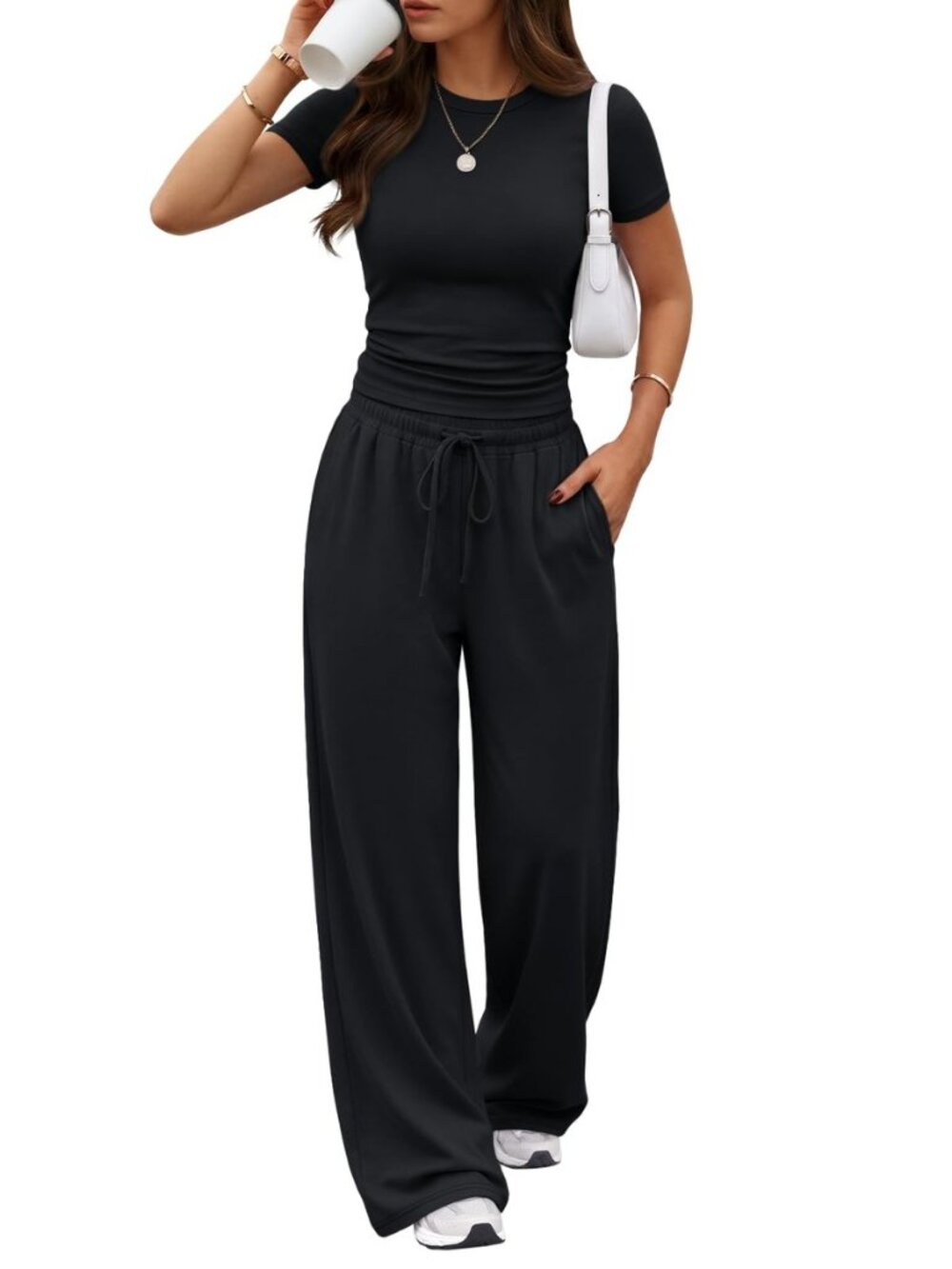 Women's 2 Piece Matching Summer Lounge Set with Pockets